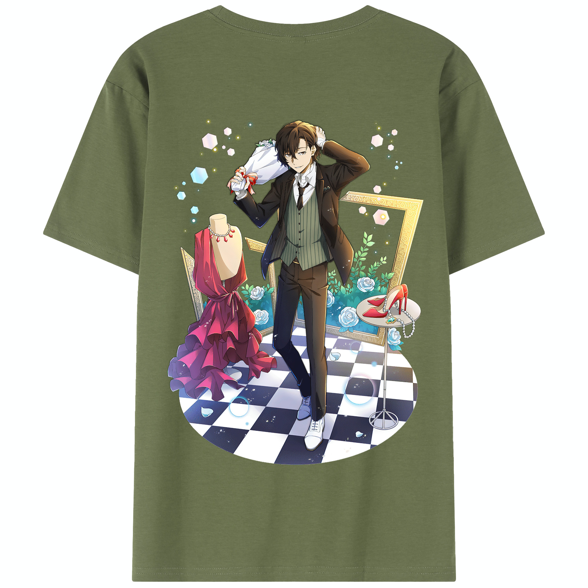 （画像用） 文豪ストレイドッグス Bungo Stray Dogs 綿100％半袖Tシャツ（背面プリント）